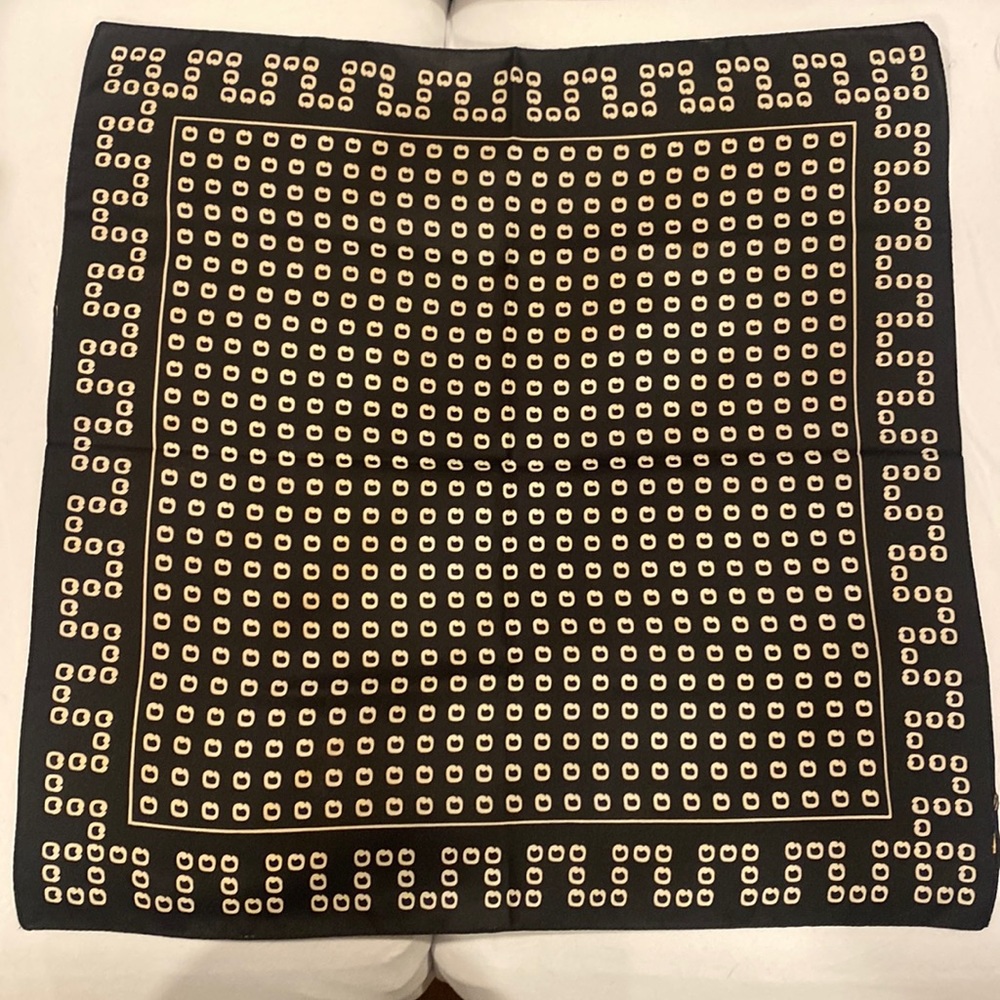 Scarf or pocket square black-and-white unknown maker